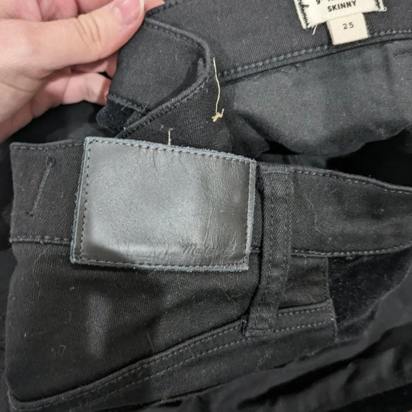 Madewell 9" Mid Rise Skinny black with velvet side stripe size 25 - Picture 7 of 8
